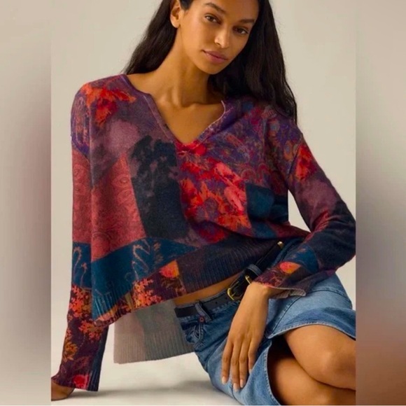 Anthropologie Pilcro V-Neck Cashmere jumper sweater - Picture 1 of 16
